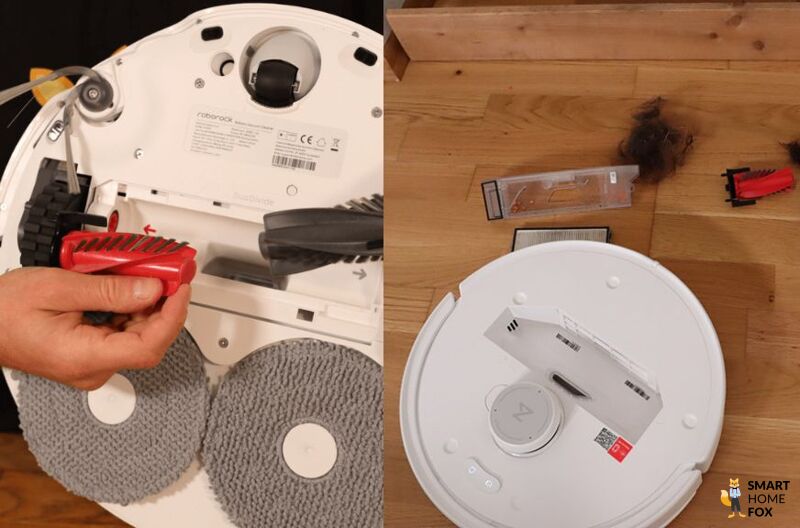 Der Roborock Qrevo Curv saugt nahezu alle Haare im Test auf.